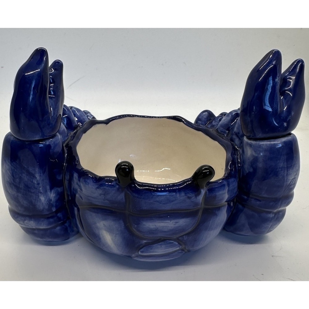 New Blue Sky Clayworks  Crab Butter Dip Bowl Ocean Coastal Spreaders Claw